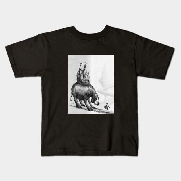 Dog castle Kids T-Shirt by fantasticvolk